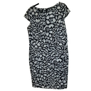 Alyx Black & White Floral Dress Women's 16 Asymmetrical Patchwork Design Sheath